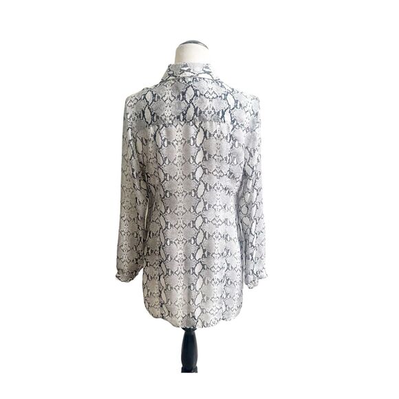 Soft Surroundings Animal Print Tunic Long Sleeve Sheer Size Medium Collared - Picture 2 of 9